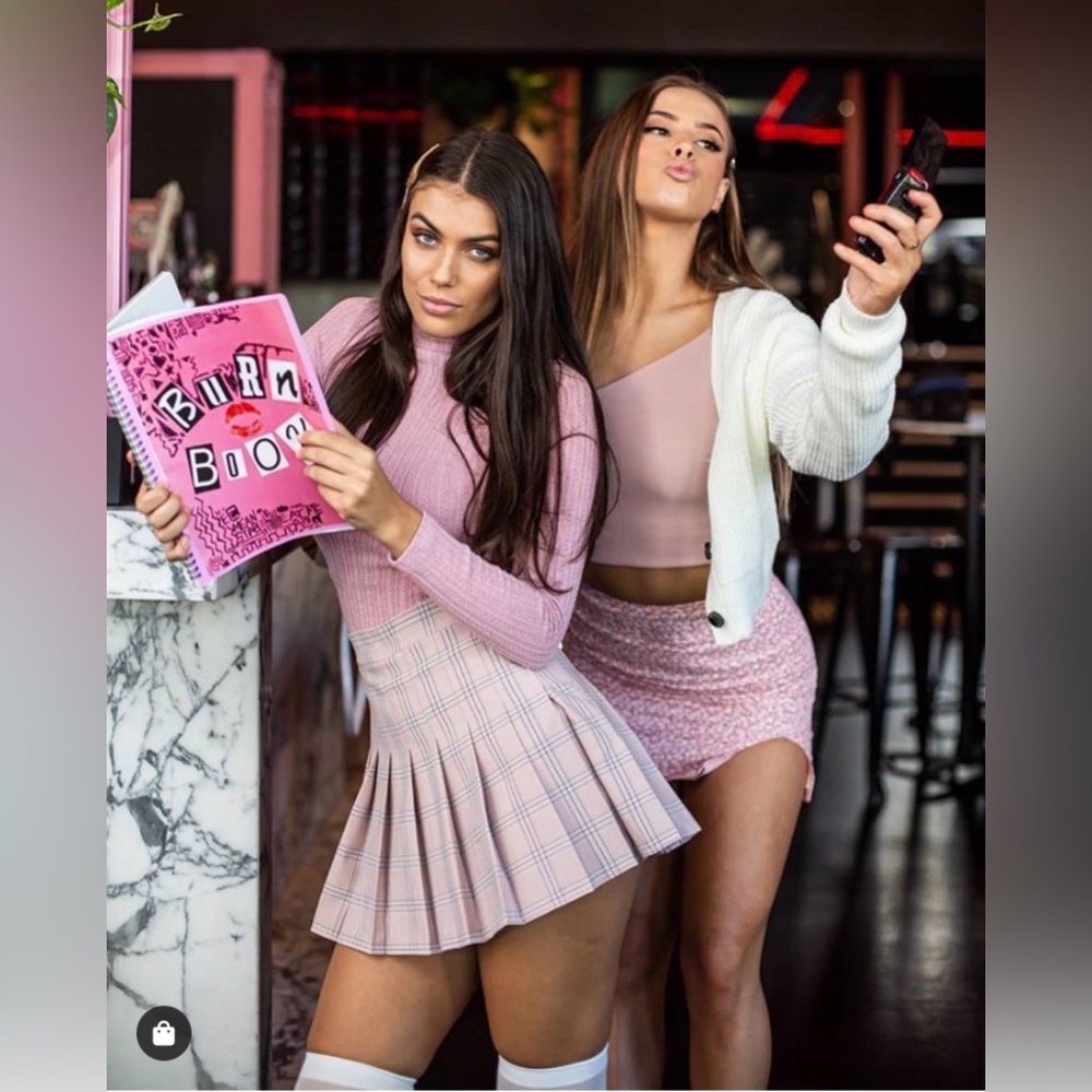 Mean Girls Preppy Pink School Girl Tartan Skirt